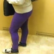 farting elevator, purple yoga pants kelsey obsession