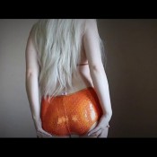 m blonde in orange sequins bikini farts hd magdalena hd m-