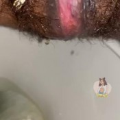 sarcastics3x creamy hairy cunt pee and a sloppy poo a trio for a delicious meal what do you think-