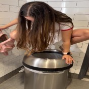 Xlilyflowersx Watersports Daddys Girl Pissing In The Trash