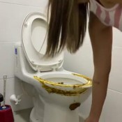 Elle Clark Big Messy In Public Bathroom