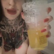 Yourfavecumslut I Pee Into Glass And Have A Taste